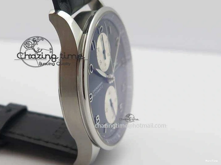 MIROTIME 0313 Modern Portuguese IW371404 ZF V3 1:1 Best Edition SS Black Dial On Black Leather Strap A 7267